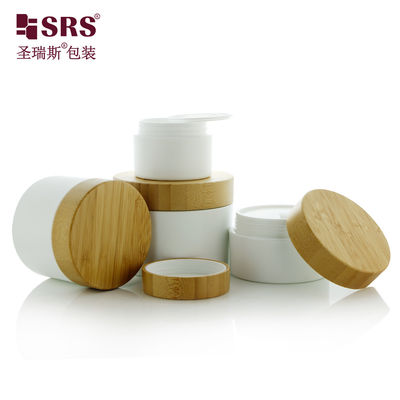 Mua 50g 100g 150g 250g Matte Frosted PP Plastic Jar With Real Bamboo Cap Các thùng kem tùy chỉnh online manufacture