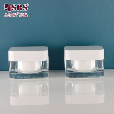 Mua 15g 30g 50g mỹ phẩm hình vuông tùy chỉnh thùng chứa kem trống thanh lịch bình Acrylic 15ml online manufacture
