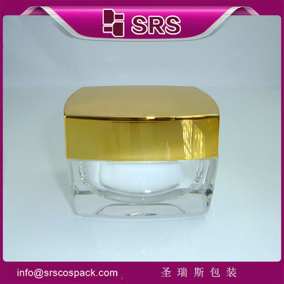 Mua SRS Trung Quốc nhà cung cấp Fanshion gloden trống acrylic hình vuông kem mỹ phẩm thùng bán buôn online manufacture