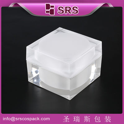 Mua SRS sản xuất sang trọng acrylic bình rỗng nhựa hộp kem mặt với nắp vít đen online manufacture