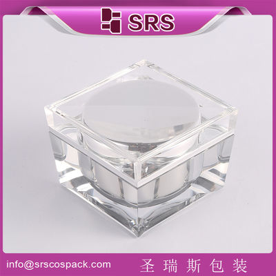 Mua SRS nhà sản xuất bán buôn 30g 50g 100g sang trọng acrylic mỹ phẩm hình vuông tinh khiết nhựa lọ online manufacture