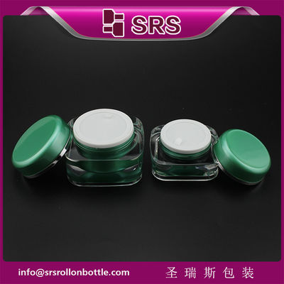 Mua bình chăm sóc da màu xanh lá cây, chất lượng cao hình vuông thùng mỹ phẩm trống online manufacture