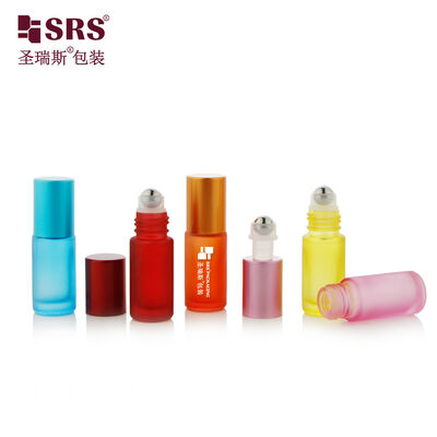 mua 5ml Bán buôn chai lăn thủy tinh màu tùy chỉnh rỗng với bi kim loại và nắp nhựa cho dầu nước hoa du lịch online manufacture