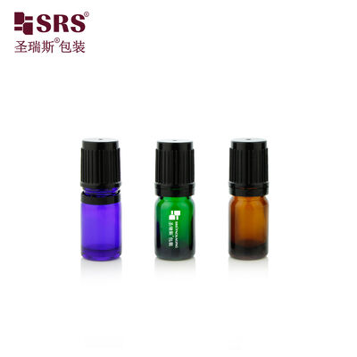 mua SRS Amber Glass Roll On Bottle 5ml With Steel Gemstone Glass Ball For Essential Oil online manufacture