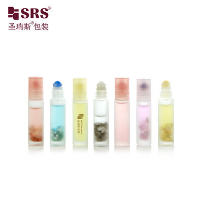 mua 10ml thủy tinh đúc nén chai rỗng dầu thiết yếu chai cuộn được trang bị chip đá quý mỹ phẩm OEM Logo tùy chỉnh online manufacture