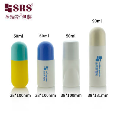 Mua 50ml 60ml 90ml PP kích thước lớn PCR tùy chỉnh màu tái chế thân thiện với môi trường cuộn trên chai khử mùi online manufacture