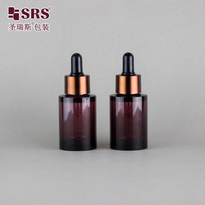 Máy nhỏ giọt nhựa chất lượng huyết thanh mỹ phẩm chăm sóc da sang trọng PET 30ml chai