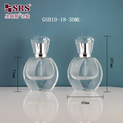 Kim cương hình mũ nước hoa trống sang trọng tùy chỉnh 1 oz chai xịt thủy tinh