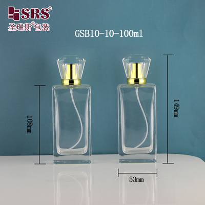 chai hình vuông với mũ thiết kế độc đáo mùi hương sương mù phun chai thủy tinh 100ml