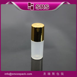 SRS nhà cung cấp bao bì 3ml viên đá kim loại chai nhựa cuộn với nắp kim loại vàng