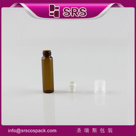 SRS Sản phẩm bán buôn 5ml thủy tinh xi lanh màu hổ phách trên chai nước hoa với nắp thùng nhựa