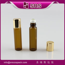 SRS trống vòng 5ml cuộn màu hổ phách trên chai kính nước hoa bán buôn cho các sản phẩm chăm sóc cá nhân