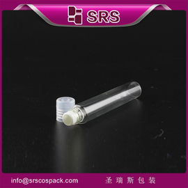 SRS bán buôn chai kính 10ml trong suốt với cuộn thép không gỉ và nắp PP
