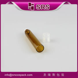 SRS không rò rỉ 10ml chai nước hoa thủy tinh màu hổ phách với cuộn trên loại niêm phong và nắp vít PP