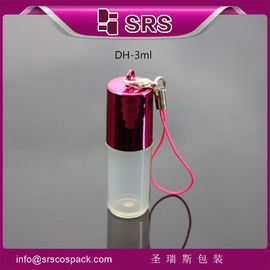 SRS mẫu miễn phí 3ml nắp kim loại với móc cho cuộn nhựa nhỏ trên chai kích thước túi