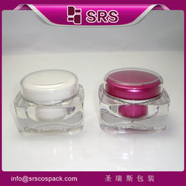 SRS làm ở Trung Quốc hình vuông acrylic mỹ phẩm 50g bình kem nhựa trống với nắp tròn