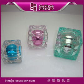 SRS sản xuất kim loại bên trong lọ hình vuông ra hình dạng acrylic kem đóng gói cho chăm sóc da