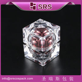 SRS 2015 sản phẩm mới hình vuông acrylic nhựa mỹ phẩm bình sơn trống cho kem da mặt