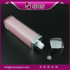 SRS màu hồng Chiếc chai rỗng xa xỉ Toner Serum hình vuông Nhựa đóng gói mỹ phẩm