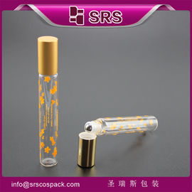 SRS trong suốt với in màn in lụa 10ml cuộn thủy tinh trống trên chai với nắp bóng