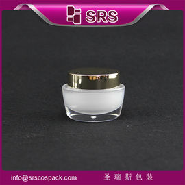 J041 15g 30g 50g bình mỹ phẩm màu trắng với nắp vàng,thùng kem acrylic
