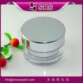 Thùng mỹ phẩm acrylic với nắp nhôm,J022 thùng kem nhựa
