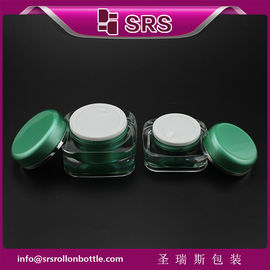 bình chăm sóc da màu xanh lá cây, chất lượng cao hình vuông thùng mỹ phẩm trống