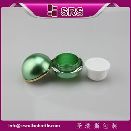 bình mỹ phẩm màu xanh lá cây sang trọng, hình quả bóng, bình kem acrylic