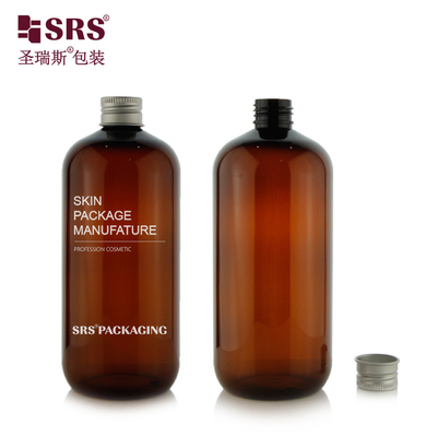 SRS Vòng Boston Shape Toner 500ml Capacity Plastic PCR thân thiện với môi trường chai PET Amber