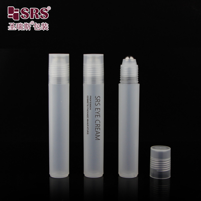 Vòng rõ ràng Matte Glossy PP PCR nhựa cuộn thép bóng massage cuộn trên chai 15ml