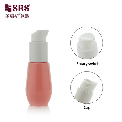 30ml Cute Injection Custom Color Plastic Recycled U Shape Bottom Lotion Pump chai PET màu hồng