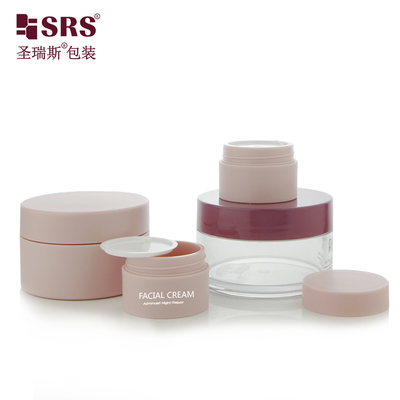 15g 80g Matte hoàn thành chứa kem nhựa rỗng tùy chỉnh màu hồng PET bình mỹ phẩm