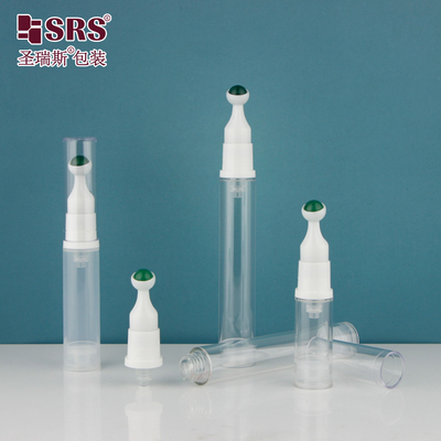 Hình dạng tròn rỗng mỹ phẩm kem mắt không khí massage cuộn đá quý 15ml cuộn trên chai
