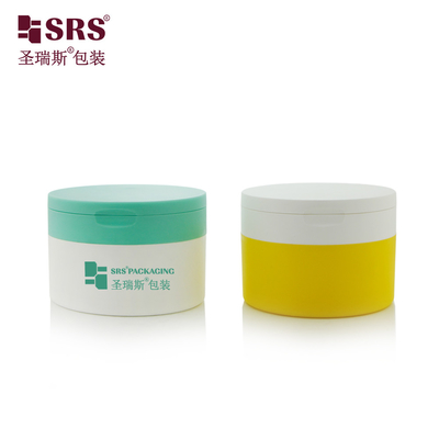 4 oz nhựa PP PCR Double Wall tùy chỉnh Flip Cap với muỗng cơ thể Scrub bình chứa