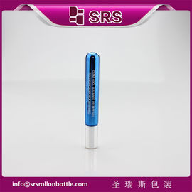 10 ml cuộn thủy tinh màu xanh kim loại trên chai với quả bóng kim loại và nắp nhôm bạc cho huyết thanh mắt, dầu thiết yếu