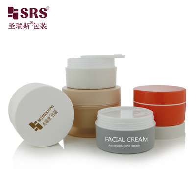 Double Wall Frosted Empty Plastic PP Body Butter Jars Tùy chọn Creme Jar Cosmetic