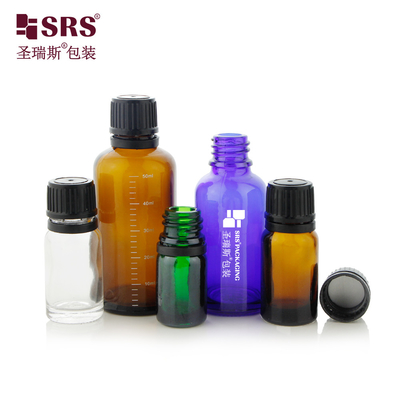 5ml 10ml 15ml 20ml 30ml 50ml 100ml chai kính rỗng Boston với nắp chai chống trẻ em
