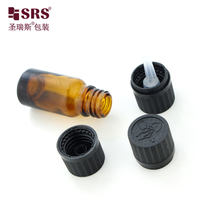 chai kính mỹ phẩm rỗng với nắp chống trẻ em CRC Amber 10 ml chai dầu thiết yếu