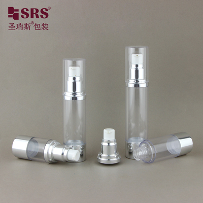 15ml 30ml 40ml 50ml Tròn minh bạch AS Cosmetic Serum Bottle Airless