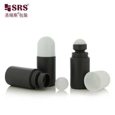 60ml Bao bì mỹ phẩm rỗng PP Không rò rỉ chai gel tròn khử mùi với cuộn trên quả bóng