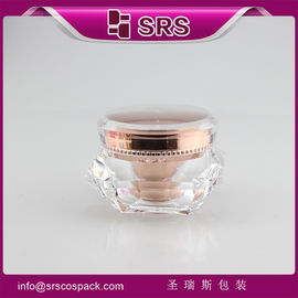 J060C hình kim cương acrylic bóng lọ bình mỹ phẩm sang trọng