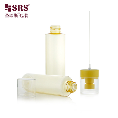 150ml Tiêm bán minh bạch màu nhựa PCR vật liệu tái chế Máy phun PET chai mỹ phẩm