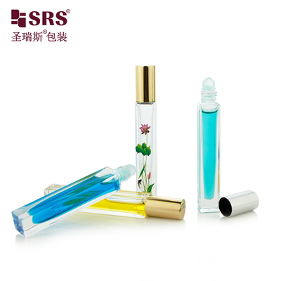 10ML hình vuông cuộn trên chai với in 3D hoa cuộn bóng chai