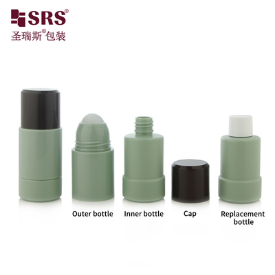 50ml 75ml Bao bì mỹ phẩm rỗng Màu tùy chỉnh PP PCR có thể thay thế Cuộn tái chế trên chai gel khử mùi