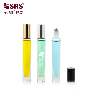 10ml dày kính tường nước hoa nặng chai cuộn với nắp kim loại bóng