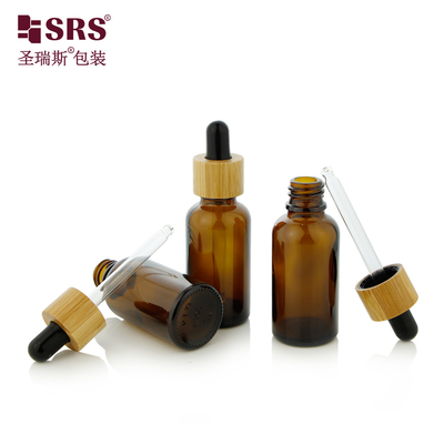 1 oz dầu tinh dầu mỹ phẩm Amber rỗng Nhựa vai 30ml chai nhỏ giọt thủy tinh