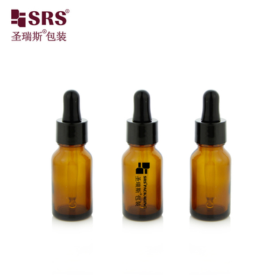15ml 0,5 oz màu màu Amber rỗng dày tường khuôn dầu thiết yếu chai thủy tinh nhỏ giọt