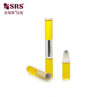 SGB2-5ml + 5ml Chai thủy tinh hai đầu trong suốt có bóng thép đựng nước hoa tinh dầu
