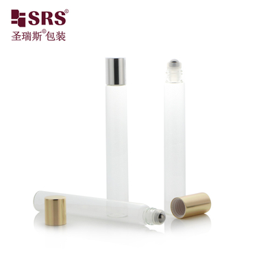 12 ml cuộn màu trắng mờ trên chai với quả cầu kim loại và nắp nhôm, bao bì kem dưỡng da