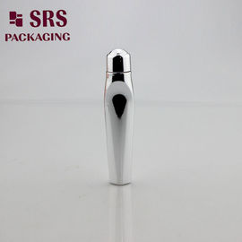 12ml chai cuộn PETG bạc kim loại hóa tùy chỉnh với quả bóng thép cho kem mắt